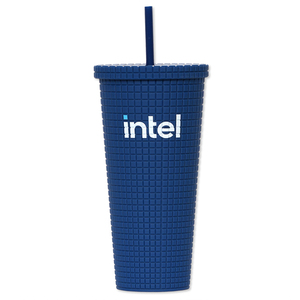 24 oz Recycled Squared Tumbler with Straw